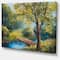 Designart - Summer Forest with Beautiful River - Landscape Art Print Canvas